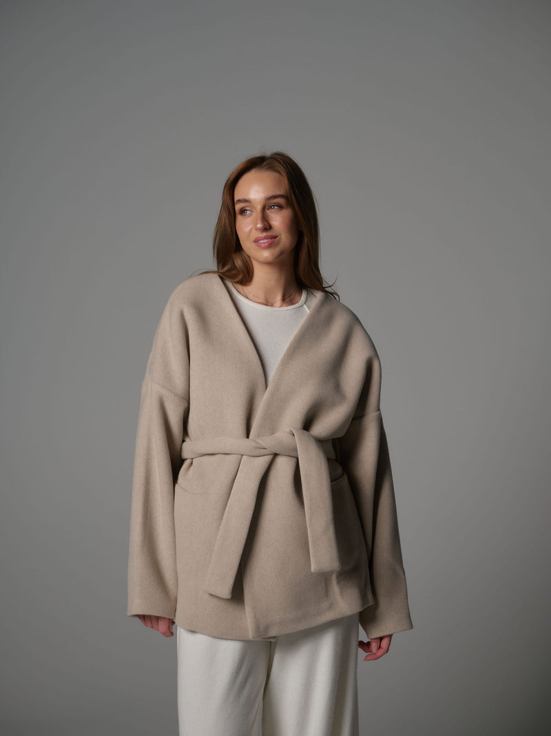 Wool Kimono Beige