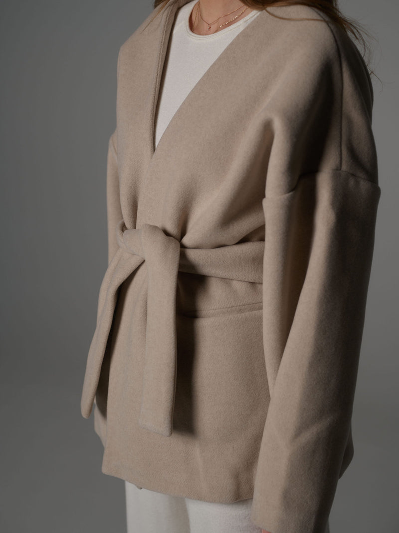 Wool Kimono Beige