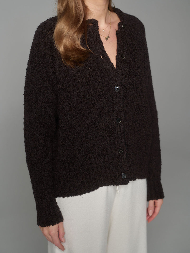 Boucle Cardigan Dark Brown